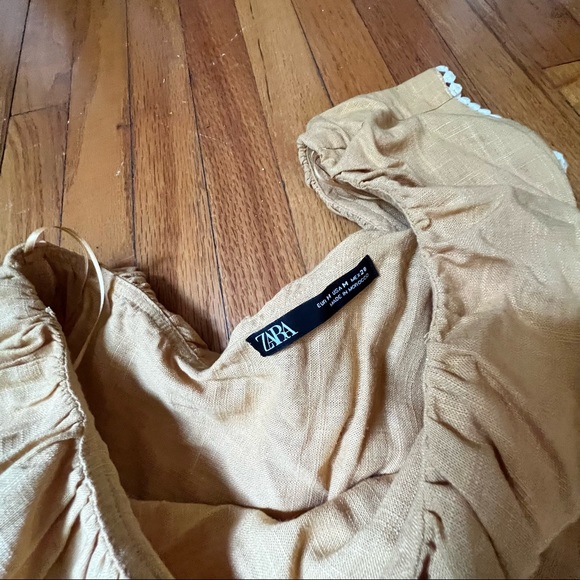 ZARA - Yellow One Shoulder Ruffle Top Medium - Picture 4 of 4